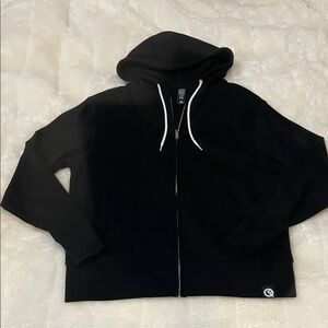 Black Packable Zip-Up Hoodie turns into backpack